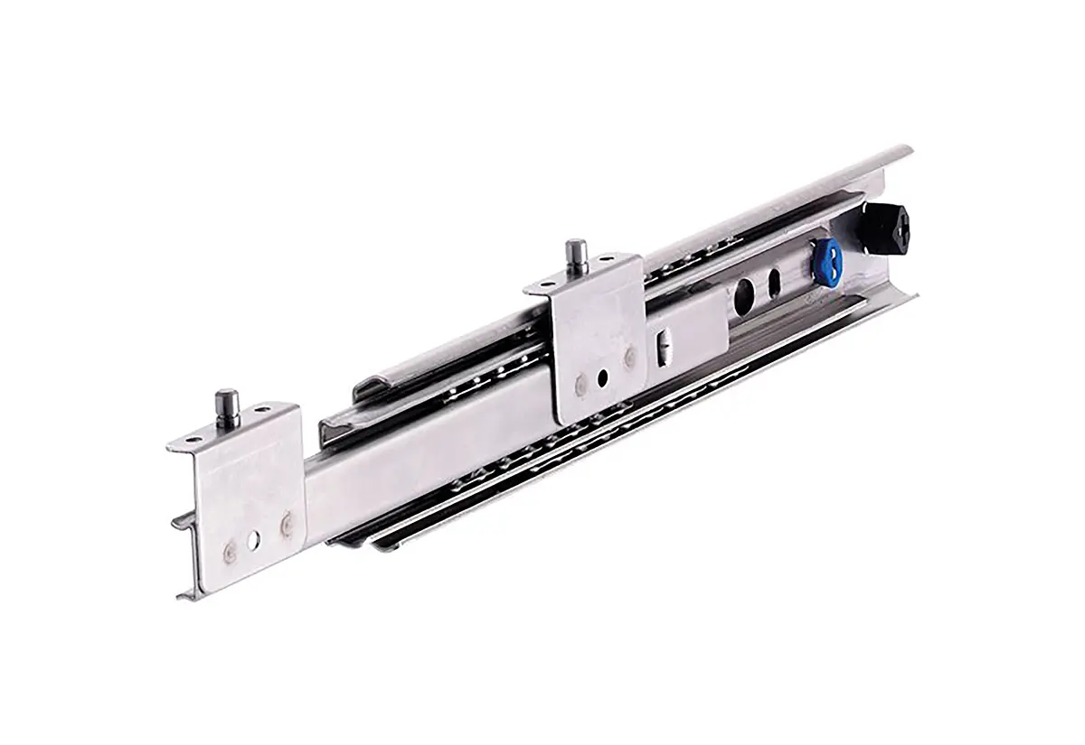 Produktfoto 1 von Accuride Selbstschließend Auszugsschiene Edelstahl 120kg Last 700 mm Weg L. 742 mm
