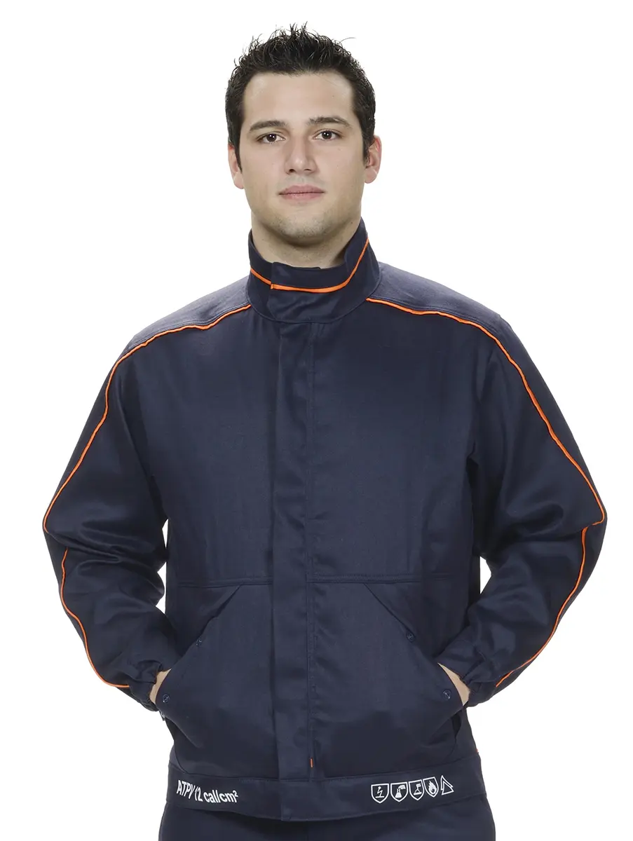 Produktfoto 1 von Penta Arc Flash Reißfest, Antistatik Lichtbogenschutzjacke Polyester, Baumwolle Marine, Größe S