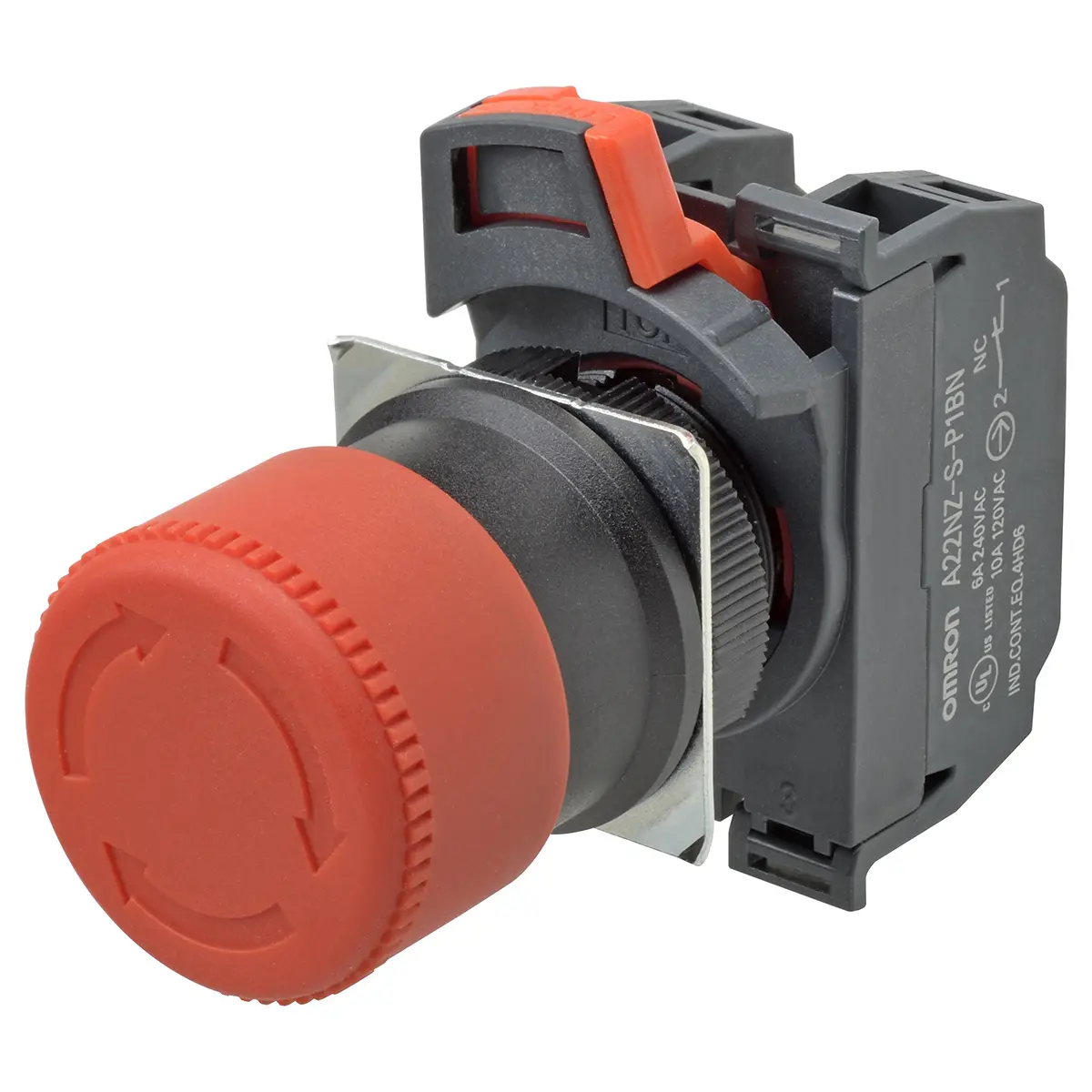 Produktfoto 1 von Omron A22NE-PD Not-Aus-Drucktaster, Ø 22 mm, 2 Schließer/2 Öffner, Rot IP65, x 87 mm, Drehfreigabe