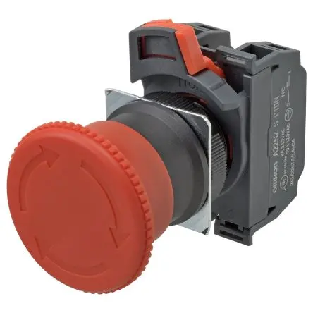 Produktfoto 1 von Omron A22NE-PD Not-Aus-Drucktaster, Panel, Ø 22 mm, 2 Öffner/1 Schließer, Rot IP69K, IP65, x 87 mm, Dreh-Reset