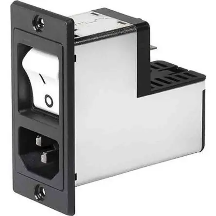 Produktfoto 1 von Schurter 6A C14 IEC-Steckverbinder mit 2-Pol Schalter 5 x 20 mm Sicherung, 250V ac, Schraubanschlussklemme