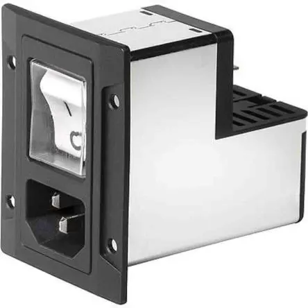 Produktfoto 1 von Schurter 10A C14 IEC-Steckverbinder mit 2-Pol Schalter 5 x 20 mm Sicherung, 250V ac, Schraubanschlussklemme