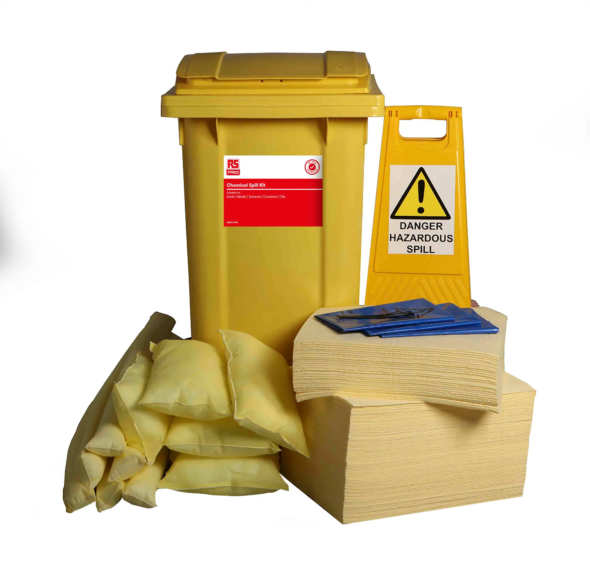 Produktfoto 1 von RS PRO Bindemittel-Kit, Aufnahme bis 210 L, Einsatz in Chemie