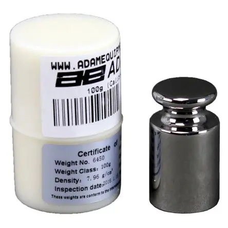 Produktfoto 1 von Adam Equipment Co Ltd Prüfgewicht 100g für Waagen, 100 g, Klasse F1, Edelstahl