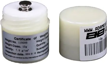Produktfoto 1 von Adam Equipment Co Ltd Prüfgewicht 10g für Waagen, 10 g, Klasse F1, Edelstahl