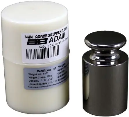 Produktfoto 1 von Adam Equipment Co Ltd Prüfgewicht 500g für Waagen, 500g F1 Edelstahl, PreCal