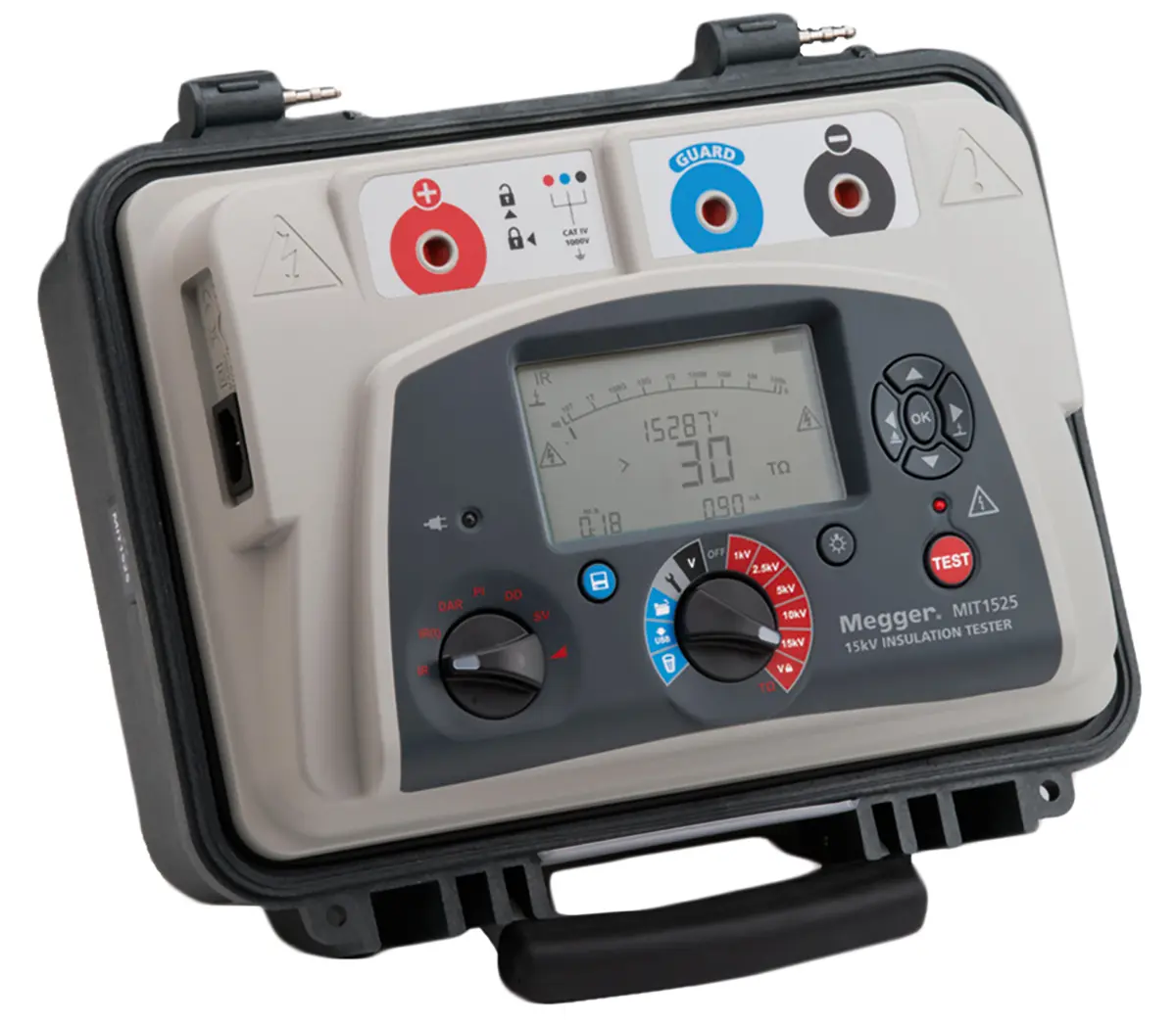 Produktfoto 1 von Megger MIT1525 Isolationsprüfer 1000 V, 3mA, 15000 V Isolationsprüfer 30 TΩ CAT IV