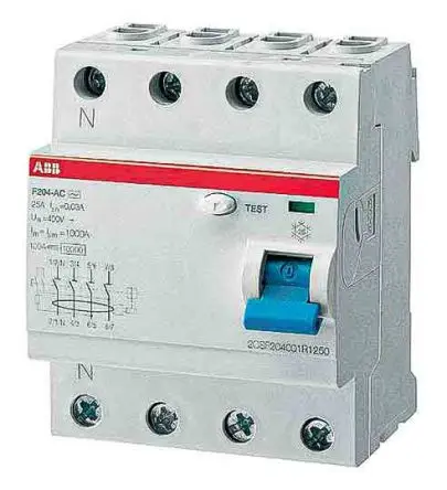 Produktfoto 1 von ABB FI-Schutzschalter, 4-polig, 40A, 30 mA Unverzögert F200 IECEN 61008, RoHS, CE