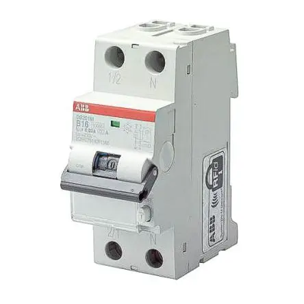 Produktfoto 1 von ABB DS201 FI/LS-Schalter (RCBO) 10A, 1-polig Typ C, Empfindlichkeit 30 mA
