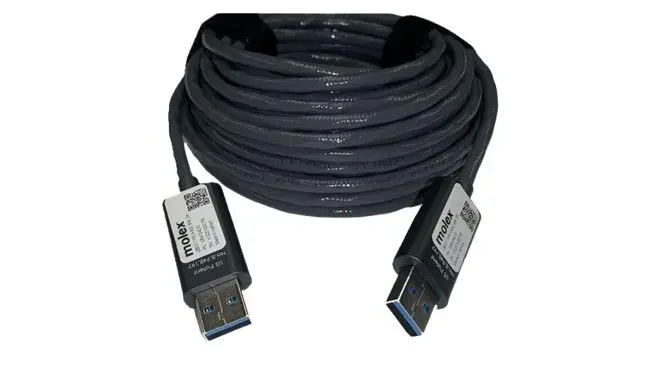 Produktfoto 1 von Molex 106413 USB-Kabel, USBA / USBA, 10m USB 3.1 Schwarz