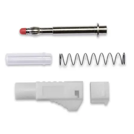 Produktfoto 1 von Mueller Electric 4 mm Stecker Weiß Bananenstecker, 1000V 20A Lot