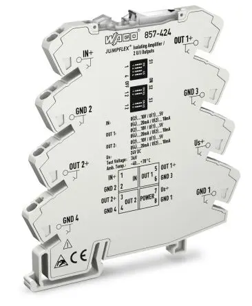 Produktfoto 1 von WAGO Serie 857 Signalwandler 24V dc, Strom/Spannung / Strom/Spannung DIN-Hutschiene