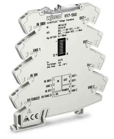 Produktfoto 1 von WAGO Serie Jumpflex Signalwandler 24V dc, Spannung / Strom/Spannung DIN-Hutschiene