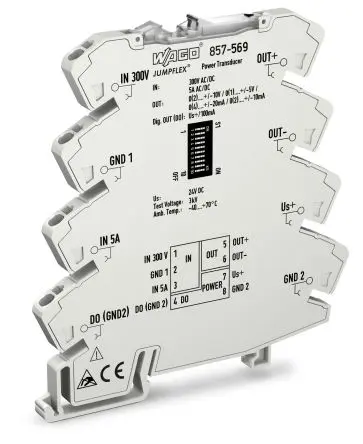 Produktfoto 1 von WAGO Serie Jumpflex Signalwandler 24V dc, Strom/Spannung (IN 2) 0 → 5 A, (IN1) 300 V ac/dc EIN / Strom/Spannung