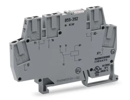 Produktfoto 1 von WAGO 859 Interface Relais 24V dc, 1-poliger Umschalter DIN-Hutschiene 10mA