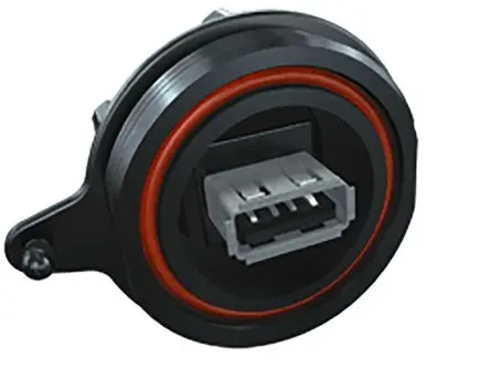 Produktfoto 1 von Samtec, Gerade SCRU USB-Steckverbinder Buchse USB-Typ A auf B 1, Panel USB 2.0 IP68