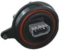 Produktfoto 1 von Samtec, Gerade SCRU USB-Steckverbinder Buchse USB-Typ B auf A 1, Panel USB 2.0 IP68