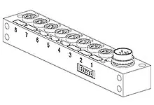 Produktfoto 1 von Molex 120247 Sensor-Box 8 Anschlüsse 3 Auslässe M8