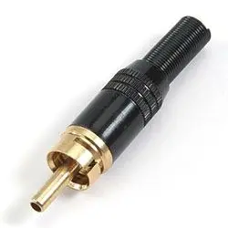 Produktfoto 1 von Deltron Gerade Schwarz Cinchstecker, Gold, 50V ac, Kabel 5A