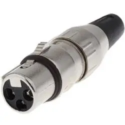 Produktfoto 1 von Deltron Gerade 3-polig Kabel Buchse Gold Schwarz XLR-Steckverbinder, 50V ac