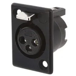 Produktfoto 1 von Deltron Gerade 3-polig Panel Buchse Gold Schwarz XLR-Steckverbinder, 50V ac