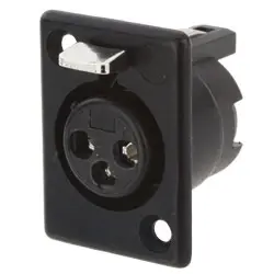 Produktfoto 1 von Deltron Gerade 3-polig Panel Buchse Gold Schwarz XLR-Steckverbinder, 50 V ac