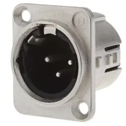 Produktfoto 1 von Deltron Gerade 3-polig Panel Stecker Silber Schwarz XLR-Steckverbinder, 50 V ac