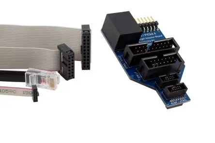 Produktfoto 1 von Microchip Chip-Programmieradapter Adapter, für Atmel-ICE, Debugger-Kabel MPLAB ICD 4 und MPLAB PICkit 4, Power Debugger