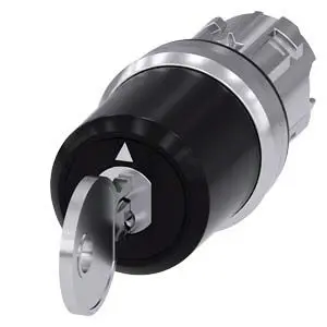 Produktfoto 1 von Siemens SIRIUS ACT 3SU10 Schlüsselschalterkopf 22 mm 3 Positionen SSG10 Tastend IP69, IP66, IP69K, IP20, IP67