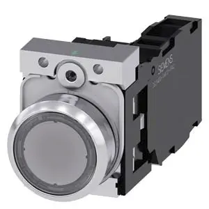 Produktfoto 1 von Siemens 3SU1 Druckschalter Weiß Beleuchtet Tastend Panel Ø 22 mm, 1-poliger Umschalter / 10 A