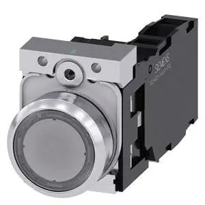 Produktfoto 1 von Siemens 3SU1 Druckschalter Weiß Beleuchtet Tastend Panel Ø 22 mm, 1-poliger Umschalter / 10A