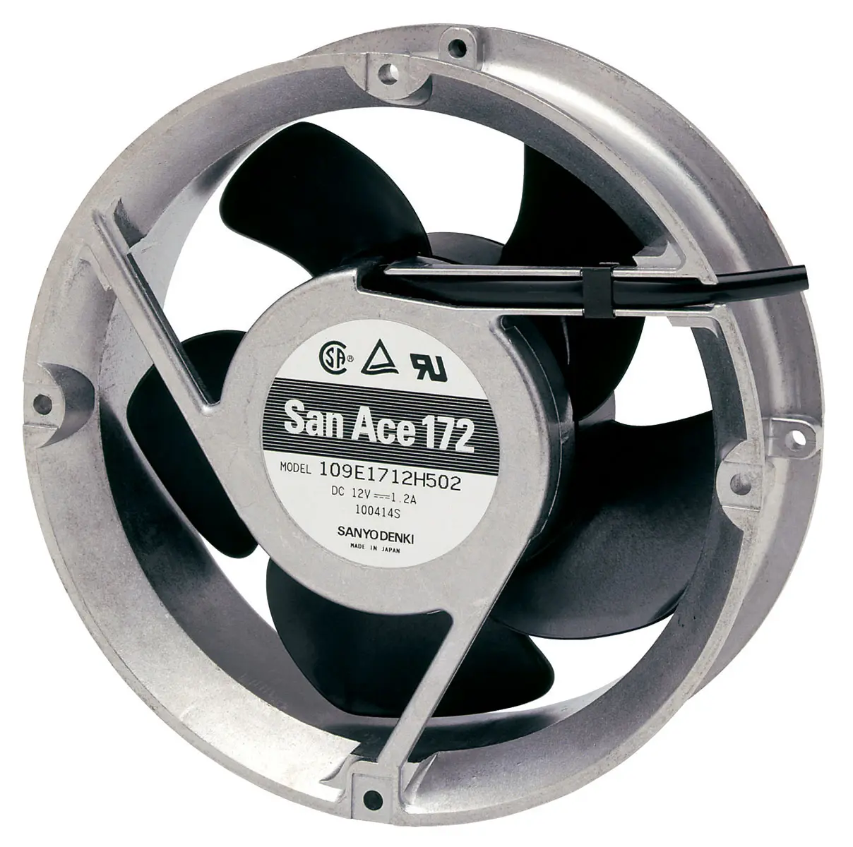Produktfoto 1 von Sanyo Denki 109E DC-Axiallüfter, Kugellager, 24 V dc / 31.2W, Ø 172 (Dia.) x 51mm, 509.7m³/h