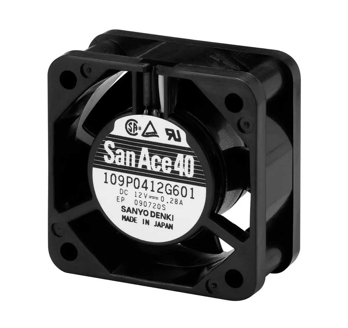 Produktfoto 1 von Sanyo Denki 109P DC-Axiallüfter, Kugellager, 12 V dc / 2.16W, 40 x 40 x 20mm, 18.5m³/h