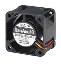 Produktfoto 1 von Sanyo Denki 109P DC-Axiallüfter, Kugellager, 24 V dc / 4.56W, 40 x 40 x 28mm, 25.1m³/h