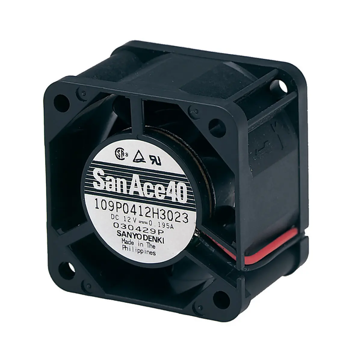 Produktfoto 1 von Sanyo Denki 109P DC-Axiallüfter, Kugellager, 24 V dc / 4.32W, 40 x 40 x 28mm, 27.6m³/h