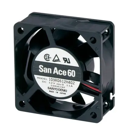 Produktfoto 1 von Sanyo Denki San Ace 109R Axiallüfter, Kugel, 24V dc / 5.76 W 240 mA, 6300 U/min, 63 m³/h IP68 25 mm 60mm 60 mm
