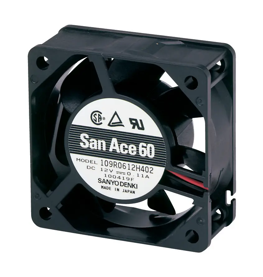 Produktfoto 1 von Sanyo Denki 109R DC-Axiallüfter, Kugellager, 5 V dc / 1.7W, 60 x 60 x 25mm, 31.8m³/h