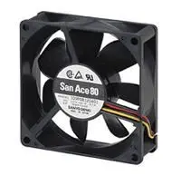 Produktfoto 1 von Sanyo Denki 109R Axiallüfter, Kugel, 12V dc / 2.16 W 180 mA, 6300 U/min, 72 m³/h IP68 25 mm 80mm 80 mm