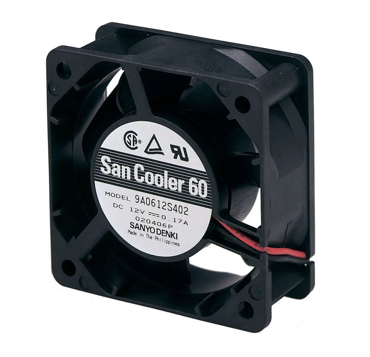 Produktfoto 1 von Sanyo Denki 9A DC-Axiallüfter, Kugellager, 12 V dc / 1.32W, 60 x 60 x 25mm, 31.8m³/h