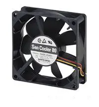 Produktfoto 1 von Sanyo Denki 9A DC-Axiallüfter, Kugellager, 12 V dc / 1.56W, 80 x 80 x 25mm, 61.8m³/h