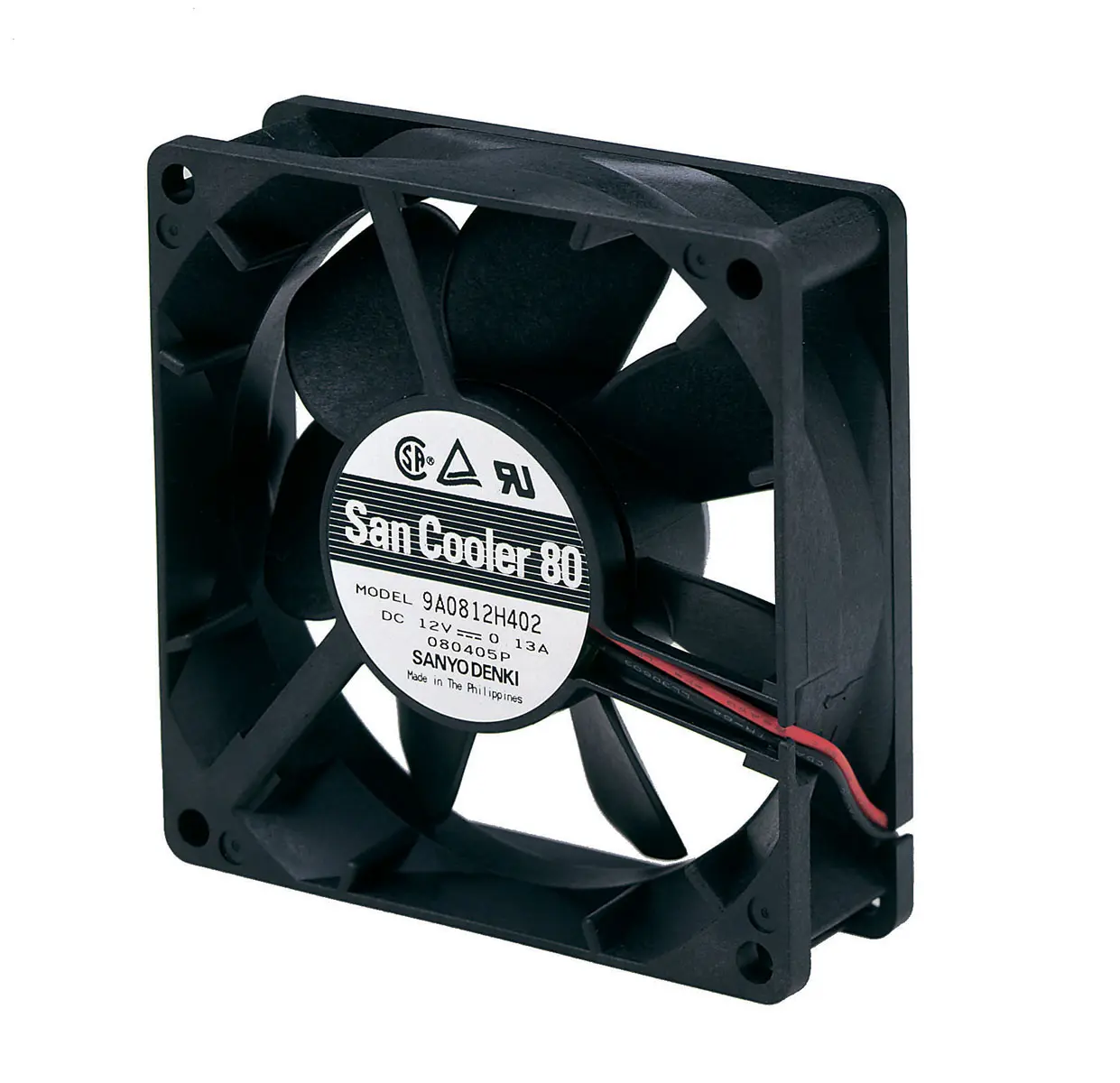 Produktfoto 1 von Sanyo Denki 9A DC-Axiallüfter, Kugellager, 24 V dc / 2.4W, 80 x 80 x 25mm, 72m³/h