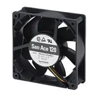 Produktfoto 1 von Sanyo Denki 9G Axiallüfter, Kugel, 24V dc / 5.04 W 210 mA, 6300 U/min, 169.9 m³/h IP68 25 mm 120mm 120 mm
