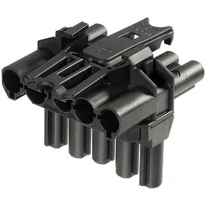 Wieland GESIS Beleuchtungssteckverbinder Buchse, T-Verteiler 20A IP20, Anz.Ausl. 5, Schwarz