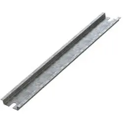 Produktfoto 1 von Deltron Galvanisierter Stahl DIN-Hutschiene Ungelocht, H. 8 mm B. 35mm, L. 244 mm