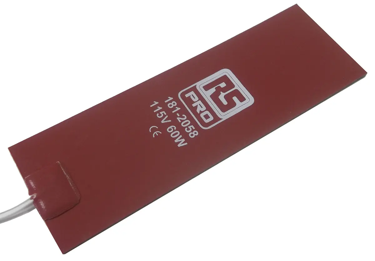Produktfoto 1 von RS PRO Heizmatte, Rechteckig 60 W +180°C, 50 x 152mm, 115 V ac