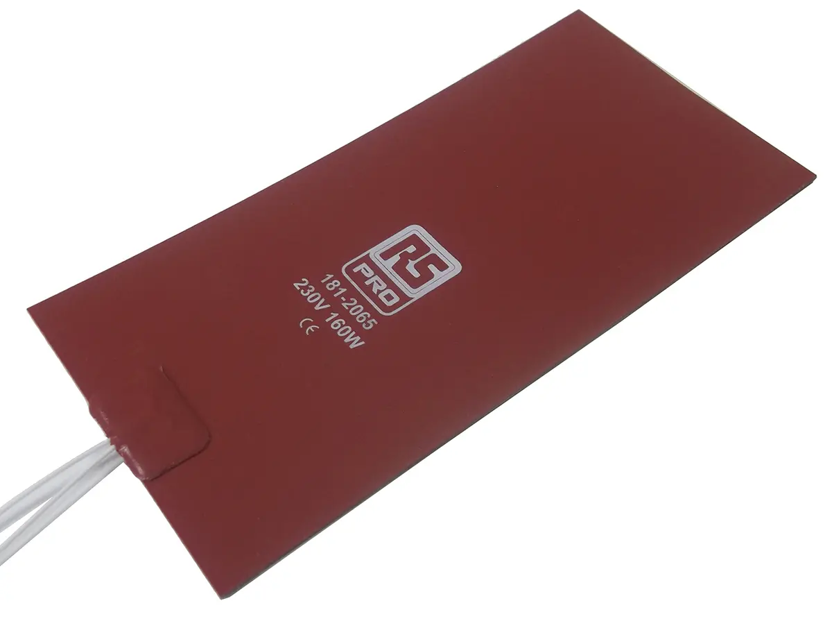 Produktfoto 1 von RS PRO Heizmatte, Rechteckig 160 W +180°C, 102 x 203mm, 230 V ac