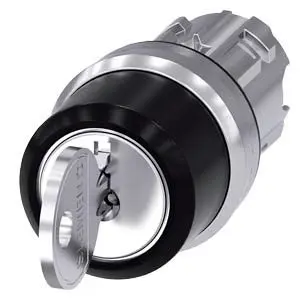 Produktfoto 1 von Siemens SIRIUS ACT 3SU10 Schlüsselschalterkopf 22 mm 3 Positionen 421 Rastend IP20, IP66, IP67, IP69, IP69K