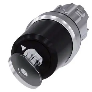 Produktfoto 1 von Siemens SIRIUS ACT 3SU10 Schlüsselschalterkopf 22 mm 2 Positionen S1 Rastend IP66, IP69K, IP69, IP20, IP67