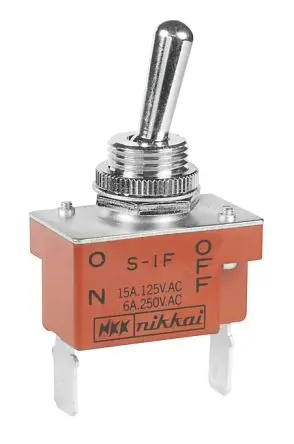 Produktfoto 1 von NKK Switches Panel Kippschalter SPST, Ein-Aus, 30 V dc, 125 V ac, 20A, IP67, Schnellverbindung