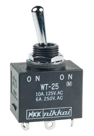 Produktfoto 1 von NKK Switches Panel Kippschalter 2-poliger Wechsler, Ein-Ein, 30 V dc, 125 V ac, 10A, IP67, IP60, Lot